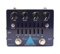 Preamplificador activo de graves ecualizador de 6 bandas con dos modos de distorsión, salida de auriculares para práctica silenciosa y salida equilibrada directa con simulación de gabinete (azul)