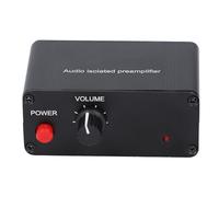 Preamplificador de Audio de Canal Dual, Ganancia 20dB, Carcasa de Aluminio - Aislamiento de Tierra y Reducción de Ruido, para Auriculares y Home Studio