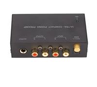 Preamplificador de Audio Estéreo Portátil, Preamplificador de Tocadiscos Phono con Entrada , Salida Y bajo Nivel de Ruido, Control de Perilla Independiente(EU)