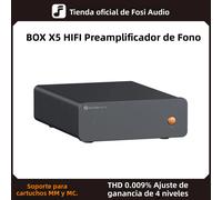 Preamplificador de Audio Fosi BOX X5 HIFI, Mini Preamplificador de Audio para el Hogar para Tocadiscos con Cartucho MM/MC, Preamplificador RIAA Compacto con V BOX X5