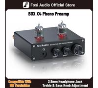 Preamplificador de Audio Fosi para Tocadiscos, Preamplificador con Amplificador de Tubo de Vacío, HiFi BOX X4 CON FUENTE DE ALIMENTACIÓN