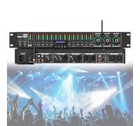 Preamplificador de ecualizador digital, interfaz de micrófono de 5 canales con un solo clic antiaullidos, ajuste independiente de micrófono/música/reverberación para conferencias y eventos