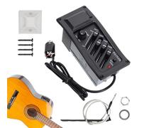 Preamplificador de guitarra acústica, amplificador profesional de alto rendimiento, característica de material duradero, kit de ecualizador de ecualizador de cuatro bandas, preamplificador de guitarra