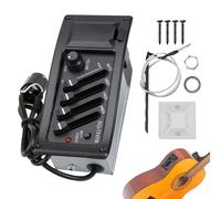 Preamplificador de guitarra acústica - Ecualizador EQ de 4 bandas ABS 10,5x6x4,7cm | Ecualizador de orificios de guitarra con control de volumen, ajuste tonal, ejercicio escénico de alto rendimiento