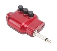 Preamplificador de Guitarra, Mini preamplificador de Guitarra acústica con Enchufe de 6,35 mm, Accesorios de Instrumentos de preamplificador de Abdominales portátiles (Rojo)