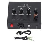 Preamplificador de Micrófono de Alta Ganancia, Amplificador de Micrófono Condensador Dinámico de Potencia de 48V, DC5 12V para Actuaciones en Vivo en Estudios Domésticos