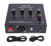 Preamplificador de Micrófono, Preamplificador de Micrófono de Alta Ganancia de 48V de Potencia, XLR, 6.35 Mm y 3,5 Mm Micrófono 3 Entrada y 3utput, para Dinámicos y Condensadores