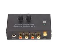 Preamplificador de Plato Giratorio Phono, Preamplificador de Fono estéreo PP500 de Doble Ganancia Enchufe de la UE 100-240V con Adaptador DC 12V para computadora portátil