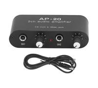 Preamplificador de sonido de doble canal Profesional Grado 1/4 pulgadas 6.35 mm 0 a 20dB Gane amplificador ajustable amplificador amplificador para micrófonos instrumentos señales