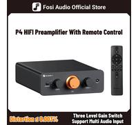 Preamplificador HiFi Fosi Audio P4: 3 entradas RCA, EQ/Bypass, amplificadores operacionales intercambiables, control de tono de agudos y graves para sistemas audiófilos P4 and V3 32V