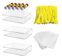 Prebarfun 3 Piezas Soporte Piruletas, Soporte Acrilico para Lollipop, Pop Cakes Acrilico para Lollipop, Piruleta Soporte, para Cake Pop,Soportes Para Tartas Para Mesa de Postre