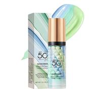 Prebase 3 en 1 para el rostro antes del maquillaje, crema protectora solar, SPF 50 P prebase correctora de color en un solo paso, control de grasa y corrector de tono de piel, piel radiante