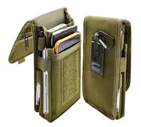 Prebene Funda para teléfono dual, bolsa para cinturón de teléfono, bolsa grande para teléfono celular, bolsa táctica multiusos, barbacoa, rescate (verde militar)