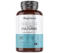 Prebióticos y Probióticos Intestinales con 20 Cepas Bacterianas, 2 Meses de Suministro, 120 Cápsulas - 60 Mil Millones UFC, Con Inulina y FOS en Polvo, Apto para Veganos, Sin Lactosa y Sin OGM