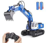 PREBOX Excavadora teledirigida de Juguete para niños,Pala de aleación de Juguete con Luces y Efectos de Sonido,Excavadora RC de 2,4 GHz,Regalos navideños para niños de 3 a 12 años