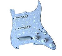 Precableado SSS Guitar Pickguard Alnico 5 White Mini Humbucker Pickup Set 7 Way Swtich Para For ST Guitarra Piezas de Repuesto de Guitarra