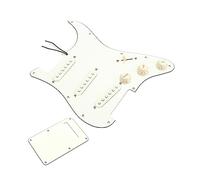 Precableado SSS Pickguard ScratchPlate Cargado 11 Hoyos Guitarra Single Coil Pickups Con Golpeador Scratchplate Contraportada (Color : White)