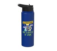 PRECAUCIÓN Científico loco en el trabajo - Científico científico divertido Stainless Steel Insulated Water Bottle