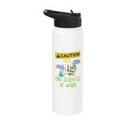 PRECAUCIÓN Científico loco en el trabajo - Científico científico divertido Stainless Steel Insulated Water Bottle