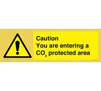 Precaución de que estás entrando en un letrero de área protegida con CO₂ - 450 x 150 mm - L41