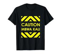 Precaución Mbwa Kali Camiseta gráfica económica, Hombre, Negro, L