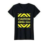 Precaución Mbwa Kali Camiseta gráfica económica, Mujer, Negro, XS