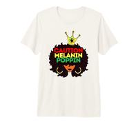 Precaución Melanina Poppin Negro Mujeres Sista Brown Skin Girls Camiseta Premium