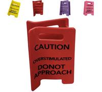 Precaución: pinza para el pelo «Overstimulated», «Hold On Partner Im Over Stimulated», divertido diseño amarillo, novedad «Overstimulateds Do Not Approach Hairs Claws» (Rojo,S)