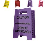 Precaución: pinza para el pelo «Overstimulated», «Hold On Partner Im Over Stimulated», divertido diseño amarillo, novedad «Overstimulateds Do Not Approach Hairs Claws» (Morado,S)