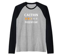 Precaución Proceder con el Cuidado Mensaje de Concientización de Seguridad Camiseta Manga Raglan