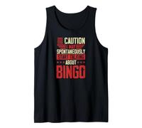 Precaución Puedo Comenzar Espontáneamente a Hablar De Bingo Camiseta sin Mangas