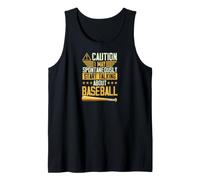 Precaución Puedo Empezar a Hablar espontáneamente de béisbol Camiseta sin Mangas