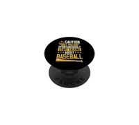Precaución Puedo Empezar a Hablar espontáneamente de béisbol PopSockets PopGrip Adhesivo