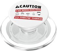 PRECAUCIÓN Que HE Sido SABIDO para Lanzar Cosas Cerámica Meme PopSockets PopGrip para MagSafe