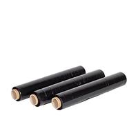 Precifilm Film Embalaje Negro Estirable - Film Plastico Elástico y Resistente con Núcleo Fino - 50cm Ancho, 23 Micras de Grosor, Excelente Adherencia - Film para Embalar, 200m, Paquete de 3 Rollos