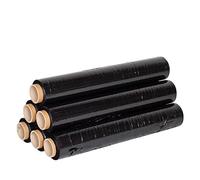 Precifilm Film Embalaje Negro Estirable - Film Plastico Elástico y Resistente con Núcleo Fino - 50cm Ancho, 23 Micras de Grosor, Excelente Adherencia - Film para Embalar, 200m, Paquete de 6 Rollos