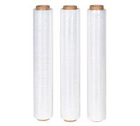 Precifilm Film Transparente para Embalar - 50cm de Ancho, 23 Micras de Grosor - Film Plastico Elastico de Alta Calidad con Núcleo Fino - Rollo Film Embalaje para Proteger Paquetes, Paquete de 3 Rollos