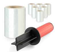 Precifilm Pack 6 Rollos de Mini Film Transparente para Embalar con Dispensador, Rollos de Plástico Embalaje de 10 cm, Ideal para Protección y Seguridad en Envíos y Almacenaje, Plástico, Transparente