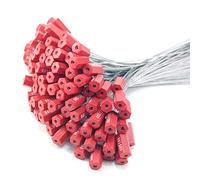 Precinto de seguridad Etiquetas de seguridad Umbered for atar candados herméticos, longitud 300 mm 11,8"(Red,100 PCS)