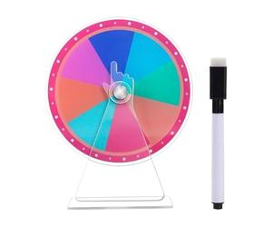 Precio Wheel Spinner con soporte | Spin the Wheel Game, acrílico Tabletop Ruleta con marcador, Erasable Draw Toy Rainbow Color para eventos corporativos, cabinas de vendedores