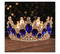 Preciosa corona de cristal azul, accesorios para el cabello de boda, tiaras y coronas de reina, joyería para el cabello de novia, regalos para fiesta de graduación para mujer