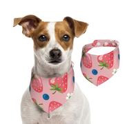 Preciosa Fresa Rosa,Pañuelos de algodón para Perros, Bufandas Ajustables para Mascotas,M