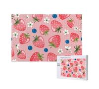 Preciosa Fresa Rosa,Rompecabezas de Madera de 1000 Piezas para Adultos y Adolescentes.