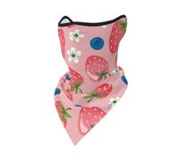 Preciosa mascarilla Cortavientos con diseño de Fresa Rosa, Polaina para el Cuello, para Motociclista, para Invierno