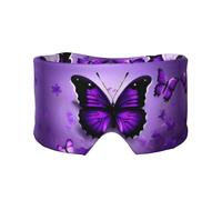 Preciosa sombra de ojos con estampado de mariposas moradas para siesta, viajes, yoga, cubierta de ojos vendados, viajes, oficina, siesta, avión