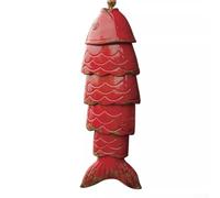 Preciosas campanillas de viento de pez koi hechas a mano perfectamente adecuadas para transformar espacios en retiros relajantes con sonido (rojo)