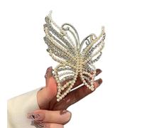 Preciosas pinzas para el pelo para niñas, pasadores de pelo para estudiantes, perla/diamantes de imitación en forma de mariposa