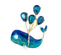 Precioso alfiler de ramillete de globos de ballena, adorno de diamantes de imitación metálicos resistentes, accesorio versátil para adolescentes y, alfiler de ramillete de animales