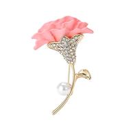 Precioso broche floral de aleación que simboliza el amor y el respeto. Ideal para regalos y accesorios de moda. Broche de clavel, Einheitsgröße, como se describe