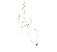 Precioso collar con colgante de estrella de mar de acero inoxidable, cadena de clavícula, joyería ligera para el día a día, joyería temática marina para ella, talla única, como se describe, como se